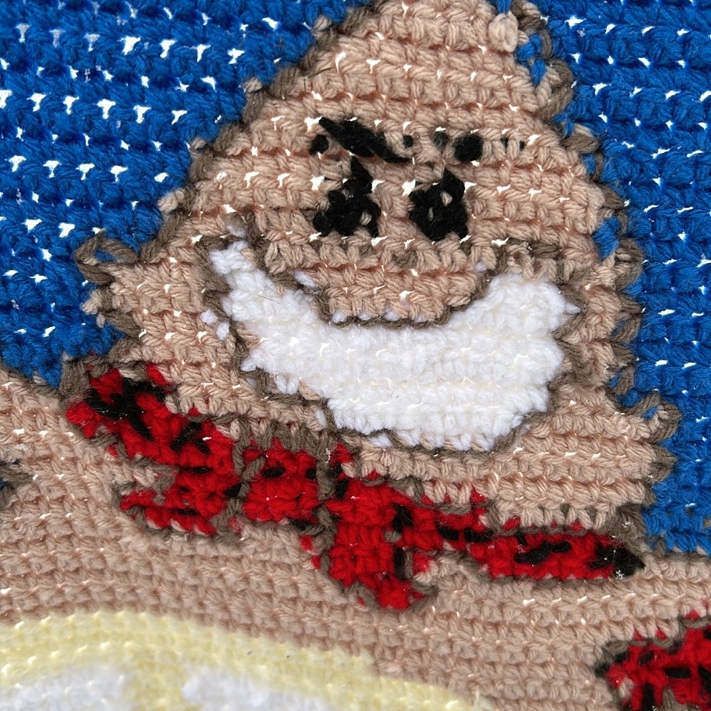 OOAK Captain Underpants Hand-Crochet Afghan Kids Blanket Excellent Condition - Picture 5 of 5